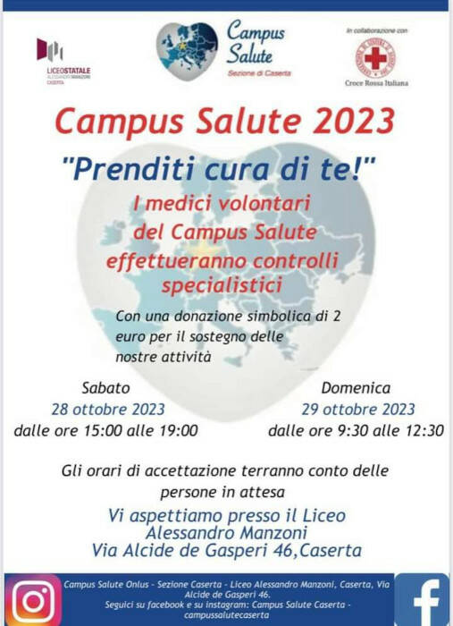 Prevenzione e volontariato: il Campus Salute Indoor fa tappa al Liceo  Manzoni di Caserta - Caserta Notizie