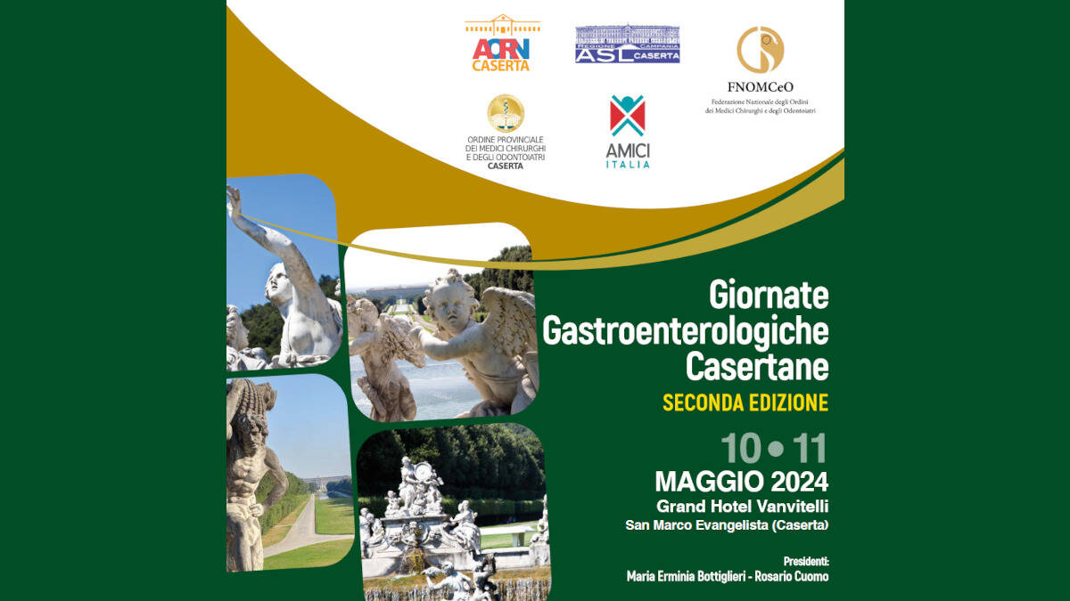 Giornate Gastroenterologiche Casertane, la 2^ edizione al Grand Hotel Vanvitelli il 10 e 11 maggio